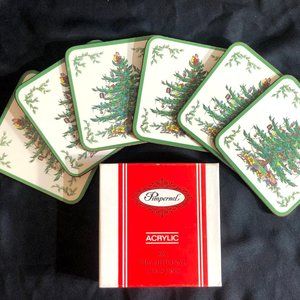 6 Pimpernel SPODE CHRISTMAS TREE Coasters